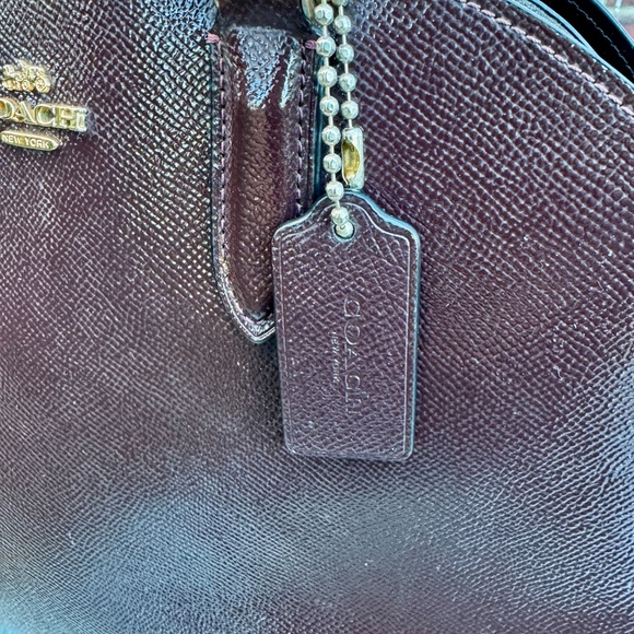 COACH Authenticated Alma Satchel Crossgrain Leather Domed + Hangtag Burgundy SoA - Picture 10 of 16